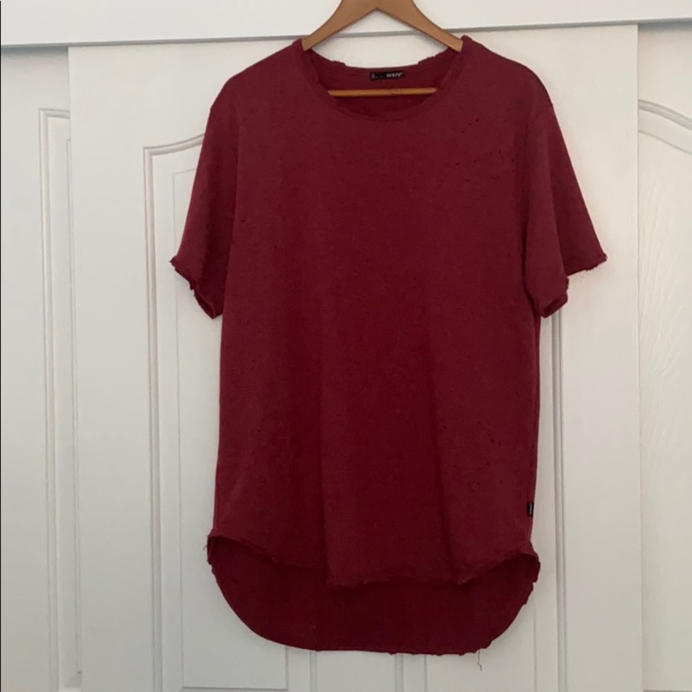 SHOP TRADITION Ripped Long T-Shirt (Medium). New